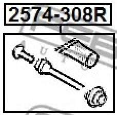 2574-308R FEBEST Направляющий болт, корпус скобы тормоза