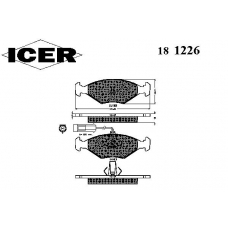 181226 ICER Комплект тормозных колодок, дисковый тормоз