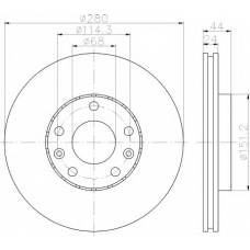 8DD 355 116-151 HELLA Тормозной диск