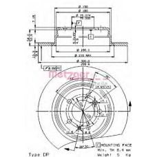 14464 E METZGER Тормозной диск