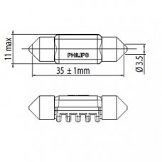 128596000KX1 PHILIPS Лампа накаливания, oсвещение салона; Лампа накалив