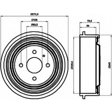 8DT 355 300-131 HELLA Тормозной барабан