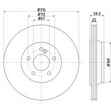 8DD 355 107-961 HELLA Тормозной диск