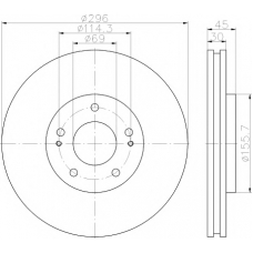 8DD 355 115-621 HELLA PAGID Тормозной диск