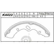 K4422 ASIMCO Комплект тормозных колодок