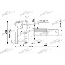 PCV1348 PATRON Шарнирный комплект, приводной вал
