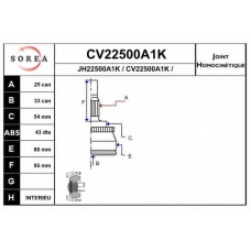 CV22500A1K EAI Шарнирный комплект, приводной вал