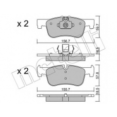 22-0959-0 METELLI Комплект тормозных колодок, дисковый тормоз
