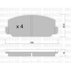 22-0461-0 METELLI Комплект тормозных колодок, дисковый тормоз