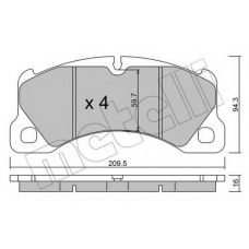 22-0957-0 METELLI Комплект тормозных колодок, дисковый тормоз