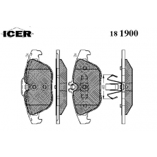 181900 ICER Комплект тормозных колодок, дисковый тормоз