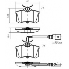 K601100 Vema Комплект тормозных колодок, дисковый тормоз