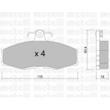 22-0039-0 METELLI Комплект тормозных колодок, дисковый тормоз