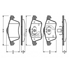 0 986 TB2 038 BOSCH Комплект тормозных колодок, дисковый тормоз