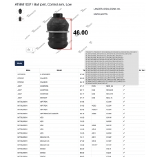 ATBMI1037 Tenacity Опора шаровая