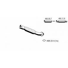 341585 ERNST Труба выхлопного газа; Ремонтная трубка, катализат