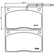 8DB 355 005-931 HELLA Комплект тормозных колодок, дисковый тормоз