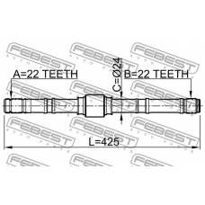 0212-P10LH FEBEST Приводной вал