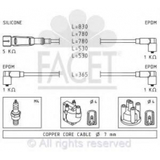 4.8791 FACET Ккомплект проводов зажигания