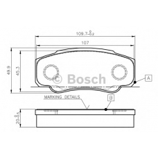 0 986 TB2 433 BOSCH Комплект тормозных колодок, дисковый тормоз