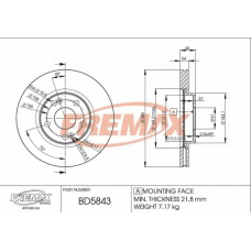 BD-5843 FREMAX Тормозной диск