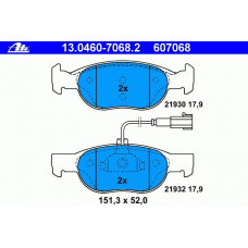 13.0460-7068.2 ATE Комплект тормозных колодок, дисковый тормоз