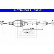 24.3728-1301.2 ATE Трос, управление сцеплением