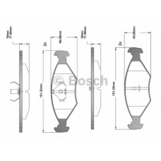 F 03B 150 221 BOSCH Комплект тормозных колодок, дисковый тормоз