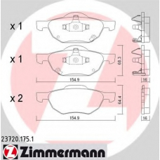 23720.175.1 ZIMMERMANN Комплект тормозных колодок, дисковый тормоз