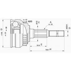 CVJ5048.10 OPEN PARTS Шарнирный комплект, приводной вал