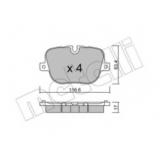 22-0837-0 METELLI Комплект тормозных колодок, дисковый тормоз