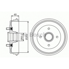 0 986 477 258 BOSCH Тормозной барабан