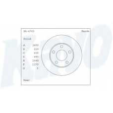 BR-4763 KAVO PARTS Тормозной диск
