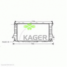 31-0016 KAGER Радиатор, охлаждение двигателя