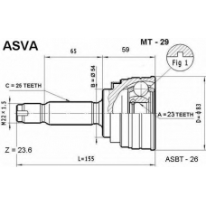 MT-29 ASVA Шарнирный комплект, приводной вал