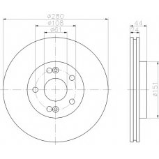 8DD 355 108-621 HELLA PAGID Тормозной диск