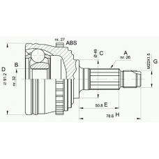 CVJ5264.10 OPEN PARTS Шарнирный комплект, приводной вал