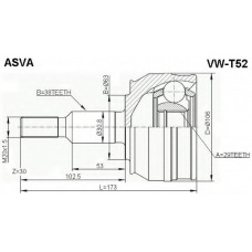 VW-T52 ASVA Шарнирный комплект, приводной вал