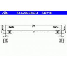 83.6204-0240.3 ATE Тормозной шланг