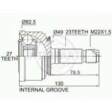 OJ-0821 InterParts Шарнирный комплект, приводной вал