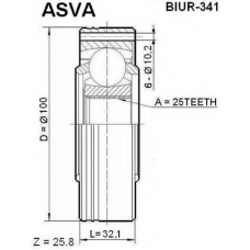 BIUR-341 ASVA Шарнирный комплект, приводной вал