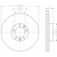 8DD 355 101-061 HELLA Тормозной диск