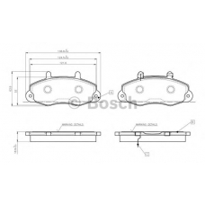 0 986 TB2 675 BOSCH Комплект тормозных колодок, дисковый тормоз