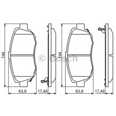 0 986 494 211 BOSCH Комплект тормозных колодок, дисковый тормоз