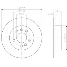 8DD 355 106-441 HELLA Тормозной диск