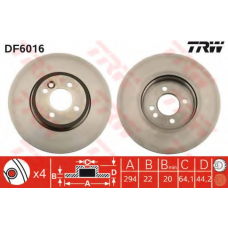 DF6016 TRW Тормозной диск