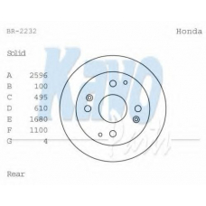 BR-2232 KAVO PARTS Тормозной диск