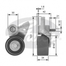 T41097 GATES Натяжной ролик, ремень грм