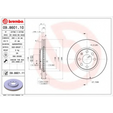 09.8601.11 BREMBO Тормозной диск