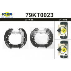 79KT0023 ICER Комплект тормозных колодок